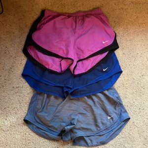 Nike Women’s Dri Fit shorts SET OF 3. Size large.